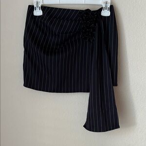 Lioness Black and White Asymmetrical Mini Skirt